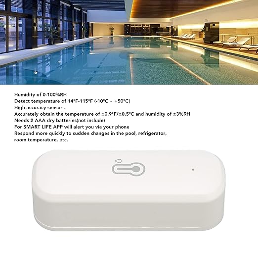 Hygrometer Thermometer Sensor, Indoor Outdoor Temperature Humidity Monitor with App Notification and Alert, Compatible with Assistant
