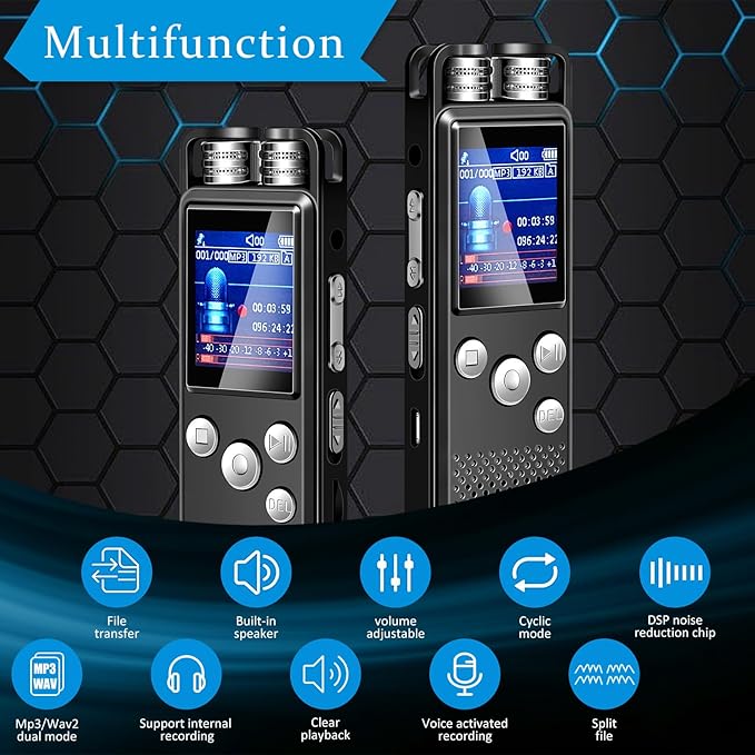 Dunzy 5 Pcs EVP Recorder Ghost Hunting Kit Paranormal Digital Voice Recorders with 4 LED Motion Activated Cat Balls Voice Activated Recorder with Playback for Paranormal Equipment(8 Gb, Chic Style)