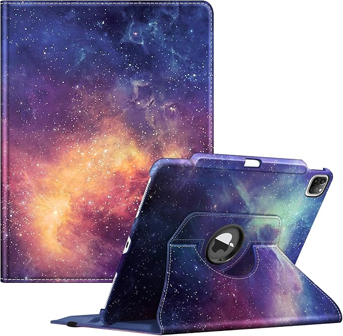 Fintie Rotating Case for iPad Pro 12.9-inch 6th Generation 2022-360 Degree Swiveling Protective Cover with Pencil Holder, Auto Sleep/Wake, Also Fit iPad Pro 12.9" 5th/4th/3rd Gen, Galaxy