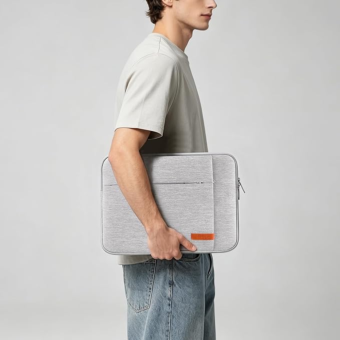Lacdo Laptop Sleeve Case for 16 inch MacBook Pro M5 Pro/Max A3428 A3429 (2026), M4/M3/M2/M1 A3403 A3186 A2991 A2780 A2485 A2141 | 15 inch Microsoft Surface Laptop 7th Copilot+PC Computer Bag, Gray