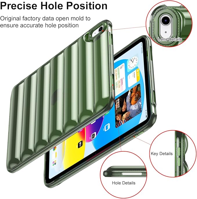 for iPad mini 7 A17 Pro 2024 & iPad mini 6 Case 2021 (8.3 inch) Shockproof Soft TPU Back Cover Silicone Bumper Anti-Yellowing Lightweight Clear Shell for iPad mini 7th/6th Generation, Green