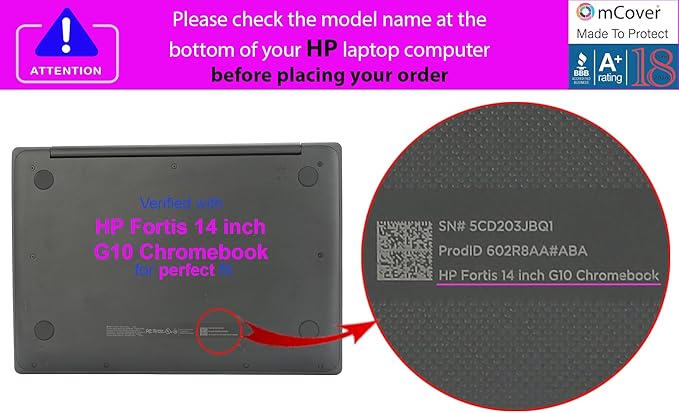 mCover Case ONLY Compatible for 2021~2024 14" HP Fortis 14-inch G10 / G11 Chromebook Laptop Computers (NOT Fitting Any Other HP Models) - Pink