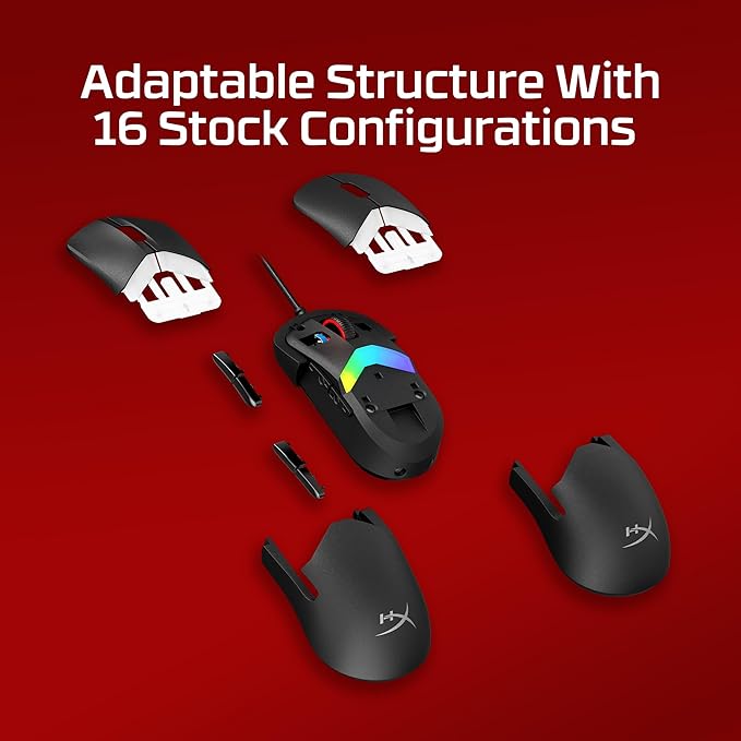 HyperX Pulsefire Saga Pro – Wireless Gaming Mouse for PC, Modular Design, Interchangeable Parts, 4k Polling, 72g Lightweight Frame, Wireless, Instant Pair, Black