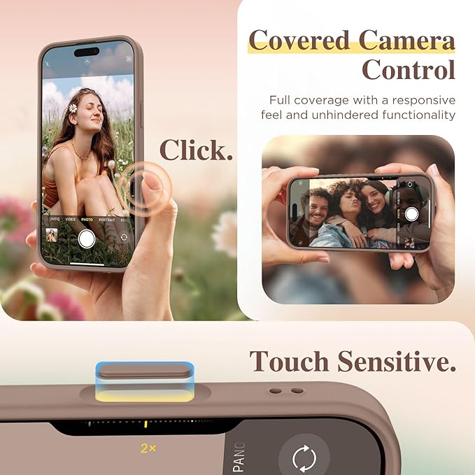 GVIEWIN for iPhone 16 Pro Max Case Compatible with MagSafe, [Military Grade Protection] [Screen Protector] Full Camera Protection Floral Translucent Women Magnetic Phone Case, Floratopia/Brown