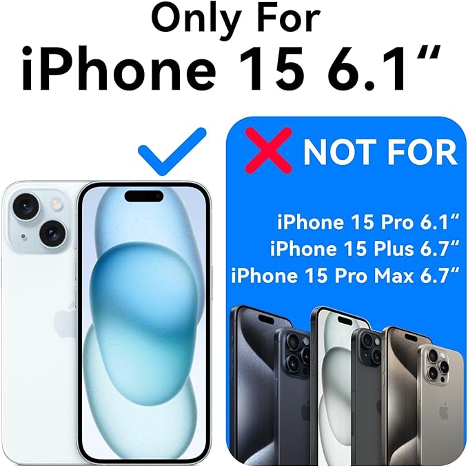 Mkeke Magnetic Designed for iPhone 15 Case Clear, Compatible with Magsafe, [Not Yellowing] [Military-Grade Drop Protection] Phone Cases for Apple iPhone 15 with Shockproof Bumper 2023