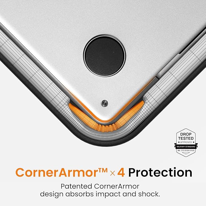 tomtoc Slim & 360° Protective Laptop Sleeve for 13-inch MacBook Air M5/A3449 (2026), M4/A3240, M3/A3113, M2/A2681 M1/A2337, Water-Resistant Case with CornerArmor, Fits 13" MacBook Neo & MacBook Pro