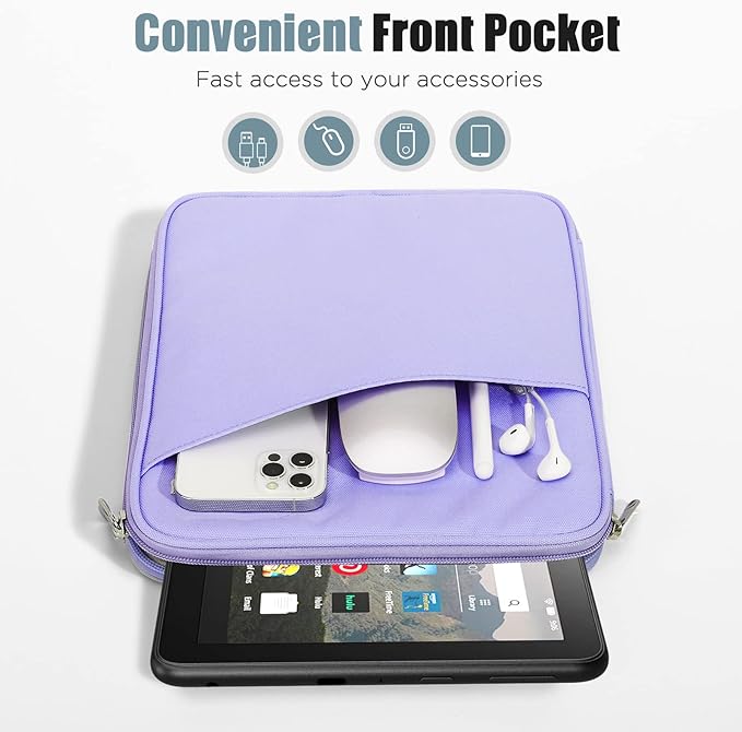 TiMOVO 8-9 Inch Tablet Sleeve Case for All-New iPad mini 7 (A17 Pro, 2024), iPad mini 6 (8.3-Inch, 2021), iPad mini 5/4/3/2/1, Portable Protective Pouch Bag for iPad mini, Purple