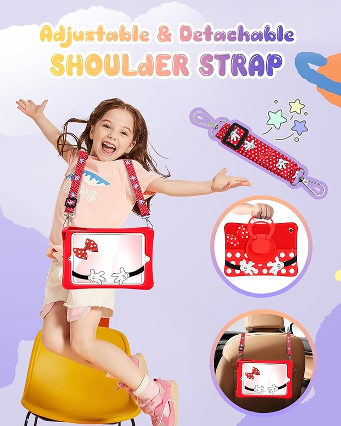 Lotadilo Cute Case for iPad mini 5 2019/Mini 4 2015 - Silicone 3D Design for Girls Women Teens Girly Kawaii Funny Cartoon Soft Stand for iPad 5th/4th Generation Case 7.9 inch with Lanyard