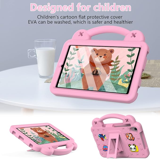 Kids Case Compatible with Samsung Galaxy Tab A 8.4 Inch 2020 SM-T307/SM-T307U, Shockproof Lightweight EVA Protective Sleeves with Stand & Handle - Pink