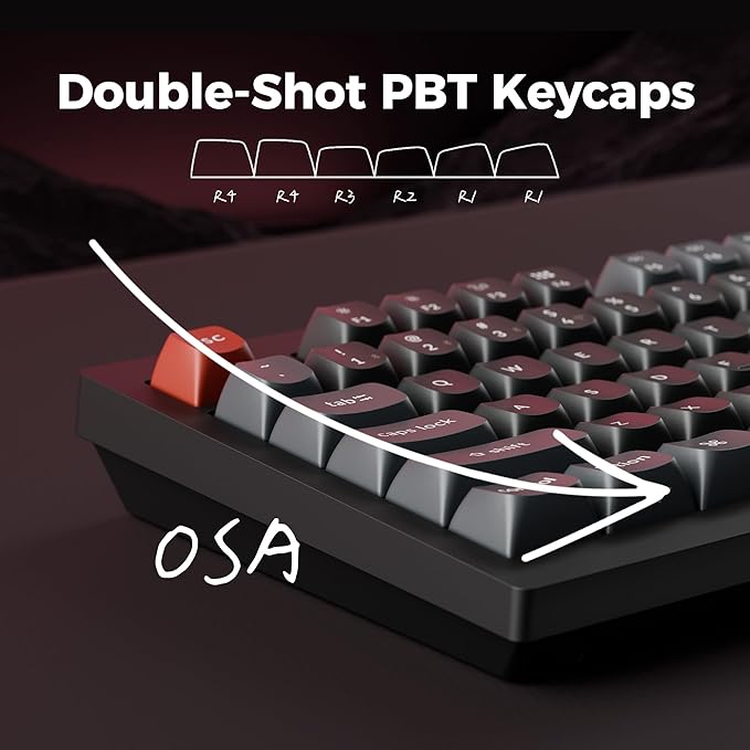 Keychron V5 Ultra 96% Wireless Mechanical Keyboard with 8000Hz Polling Rate & NKRO, Hot-Swappable RGB, Red Switches, 97 Keys, 2.4GHz/Bluetooth/Wired, OSA PBT Keycaps, for Mac/Win/Linux- Black