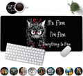 Large Mouse Pad, 31.5 x 11.8in Extended Gaming Mouse Pad with Stitched Edges, XXL Mousepad Protector Non Slip Rubber Base for Office and Home Writing Mat, Cute Black Cat Pattern Black Desk Mat
