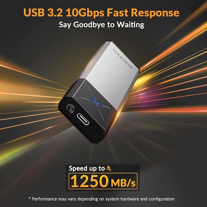 iDsonix M.2 NVMe PCIe SSD Enclosure Adapter Tool Free Aluminum, NVMe to USB C 3.2 Gen 2 10Gbps PCIe External Enclosure, Supports M-Key/B+M Key, with UASP Trim for 2230/2242/2260/2280 SSD