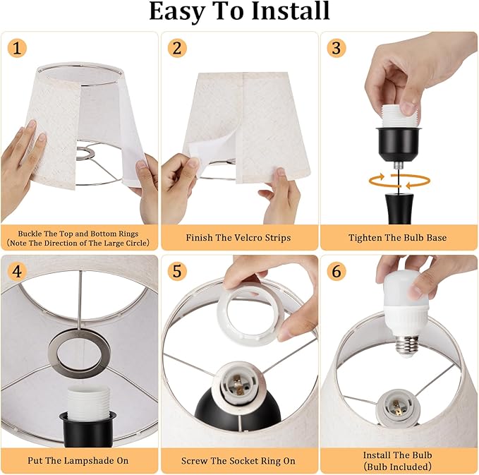 Seealle 16.1" Touch Table Lamps for Nightstand, 3-Way Dimmable Small Bedroom Lamps for Night Stands, Black Bedside Lamps for Living Room, Kids Room, End Table