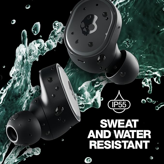Skullcandy Sesh ANC Wireless Earbuds, Bluetooth Headphones, Noise Cancelling, Up to 46 Hours Battery with Charging Case, Sweat and Water Resistant, Microphone for iPhone Android - True Black