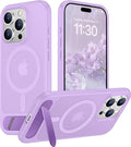 Magnetic Compatible with iPhone 15 Pro Max Case, [Built-in Invisible Kickstand][Compatible with MagSafe][Military Grade Shockproof] Slim Translucent Matte Phone Case for iPhone 15 Pro Max 6.7"