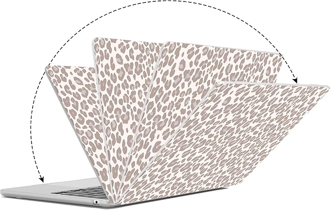 G JGOO Compatible with MacBook Air 13 inch Case 2026 2025-2022 M5 A3449 M4 A3240 M3 A3113 M2 A2681, Plastic Hard Shell for MacBook Air 13.6 inch Case +Keyboard Cover + Screen Protector, Leopard
