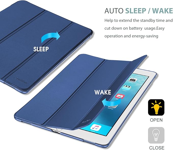 ProCase Smart Case for iPad Pro 12.9 Inch 1st and 2nd Generation (2015 and 2017 Model), Stand Cover Support Auto Sleep/Wake -DarkBlue