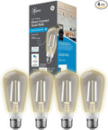 Cync GE Smart LED Light Bulb, ST19 Edison Style, Works with Amazon Alexa and Google Home, WiFi Light, Soft White, 60W Equivalent, (Pack of 4)