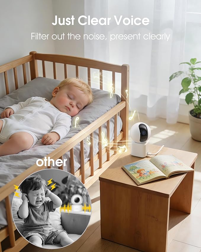 ARCCTV Dual Lens Indoor Security Camera, 2.5K WiFi 6 Pet Camera with Phone App, 360° Dog Camera for Home Security, 5GHz Wireless, 2-Way Audio, Motion Tracking, Night Vision, Baby Monitor