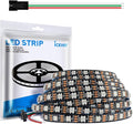 16.4FT WS2812B 5V LED Strip Lights 300 Individual Addressable RGB IC 5050SMD LEDs - Flexible Black PCB IP30 - 60LEDs/m MagicRGB Dream Color for DIY Chasing Color Project (No Power Supply & Controller)
