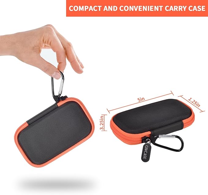 GWCASE Hard Case for SanDisk Extreme Portable SSD 1TB 2TB 4TB 8TB 500GB, External for Solid State Drive Travel Carrying Holder with Mesh Pocket for USB Cables & SD Cards (Bag Only)-Orange Zipper