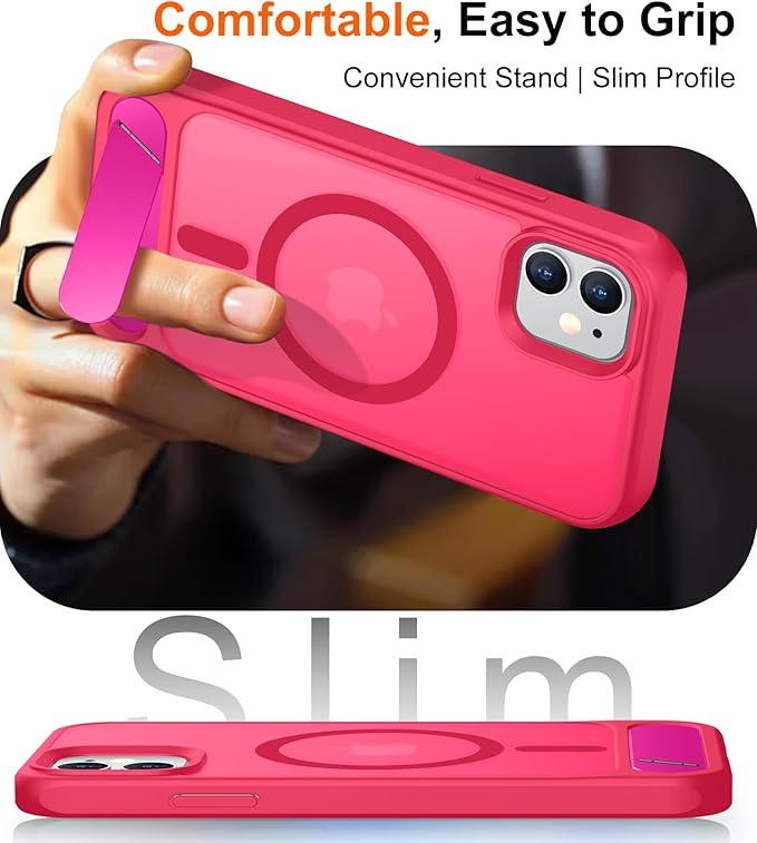 Magnetic Compatible with iPhone 11 Phone Case, [Built-in Invisible Kickstand][Compatible with MagSafe] [Military Grade Shockproof] Slim Translucent Matte Phone Case for iPhone 11 6.1"