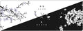 Black White Cherry Blossom Mouse Pad Japanese Sakura Death Life Flower Extended Desk Mat 80X30 cm Non-Slip Rubber Base Stitched Edge Large XL Playmat for Keyboard Gaming Laptop Desktop,31.5×11.8 Inch