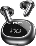 TOZO NC20 Active Noise Cancelling Wireless Earbuds, LDAC Hi-Res Sound Bluetooth Headphones, 6 Mics AI Call Ear Buds 80H Playtime, Dual Pairing, 32 EQ via App, IPX8 Waterproof, Wireless Charging Case