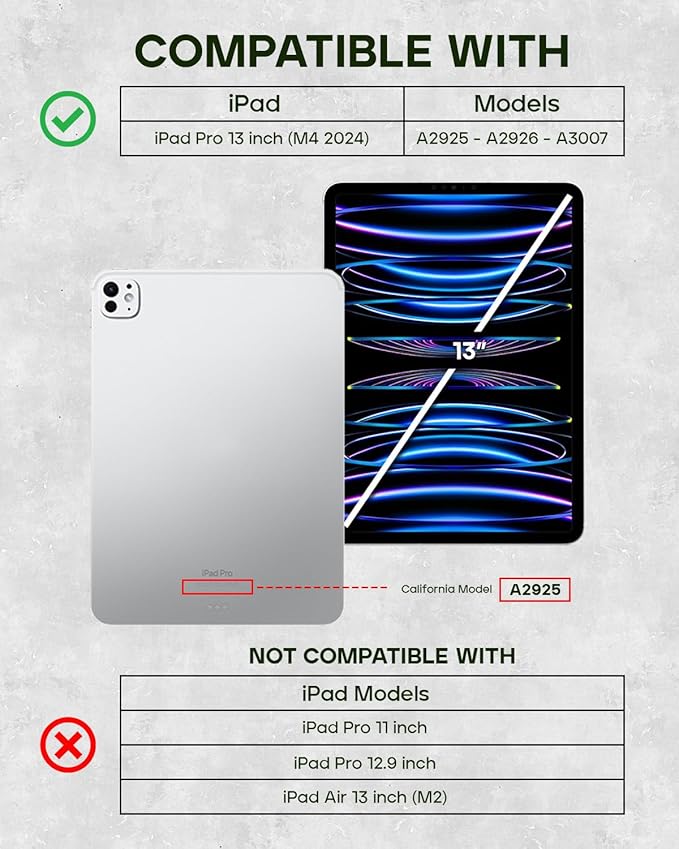 Porter Riley - Leather Case Compatible with iPad Pro 13" - M5 / M4 (2025/2024) Release. Premium Genuine Leather Stand/Cover/Flip Case (Tan)