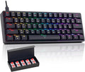 CHONCHOW Mechanical Keyboard 61 Keys Gaming RGB USB Wired Red Switch Programmable Ultra-Compact Keypad Compatible with Windows 7/8/10 iMac Xbox one X Ps4(Black,red Switch)