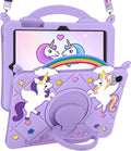 Uppuppy for Samsung Galaxy Tab S10 FE/S9 FE Case- Cute Girls Kawaii Cover Girly 3D Cartoon Teen with Rotating Stand & Strap Purple Soft Silicone for Tab S10FE/S9FE 5G 10.9 Inch Tablet Cases
