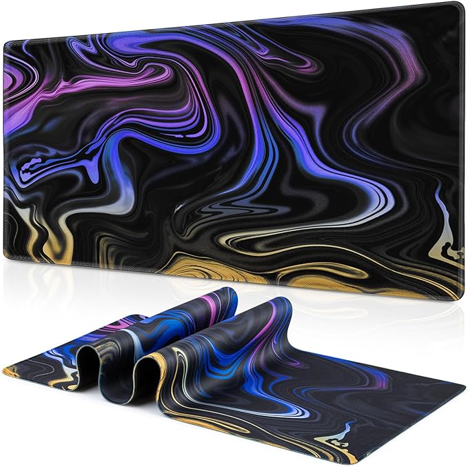 Canjoy Gaming Mouse Pad, Fluid Pattern Mouse Pad 35.4x15.7inch Large Extended Computer Mouse Mat Keyboard Full Desk Mousepad for Gaming, Office, Home