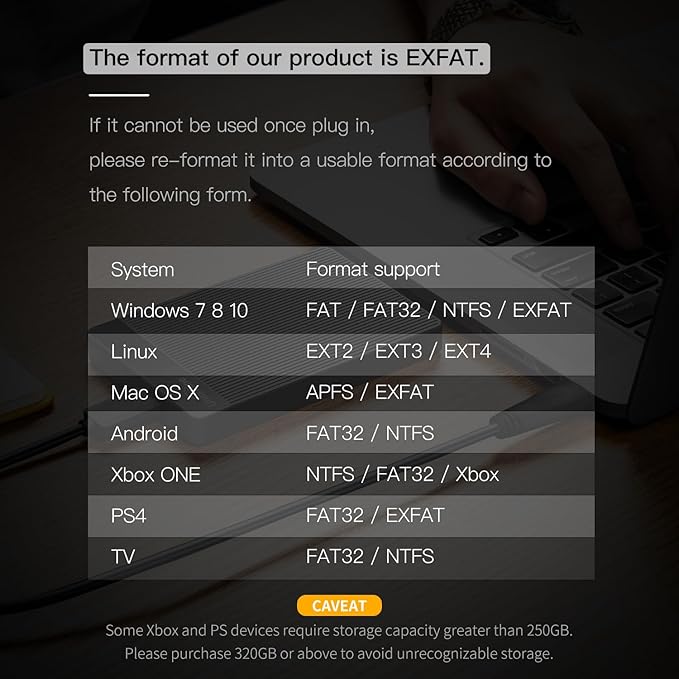 UnionSine 1TB Ultra Slim Portable External Hard Drive HDD-USB 3.0 for PC, Mac, Laptop, PS4, Xbox one, Xbox 360-(Black)
