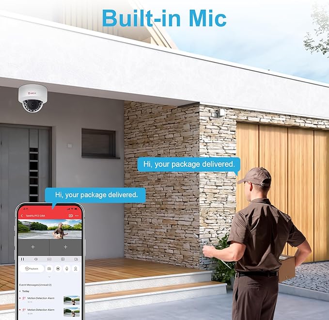Anpviz 4MP PoE IP Dome Camera with Microphone/Audio, IP Security Camera Outdoor Indoor, 98ft Night Vision, IP66 Waterproof, 2.8mm Wide Angle Lens, 24/7 Recording, Not PTZ, NDAA,IPC-D240W-S (U Series)