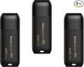 TEAMGROUP C175 64GB 3 Pack USB 3.2 Gen 1 (USB 3.1/3.0) Read 100MB/s Flash Thumb Drive, External Data Storage Memory Stick Compatible with Computer/Laptop Matte Black TC175364GB19