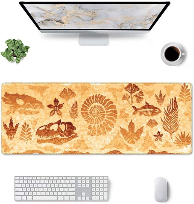 Retro Fossils Mouse Pad XL Large Mousepad Non Slip Rubber Base Desk Mat for Laptop Computer Gaming 31.5" X 12"