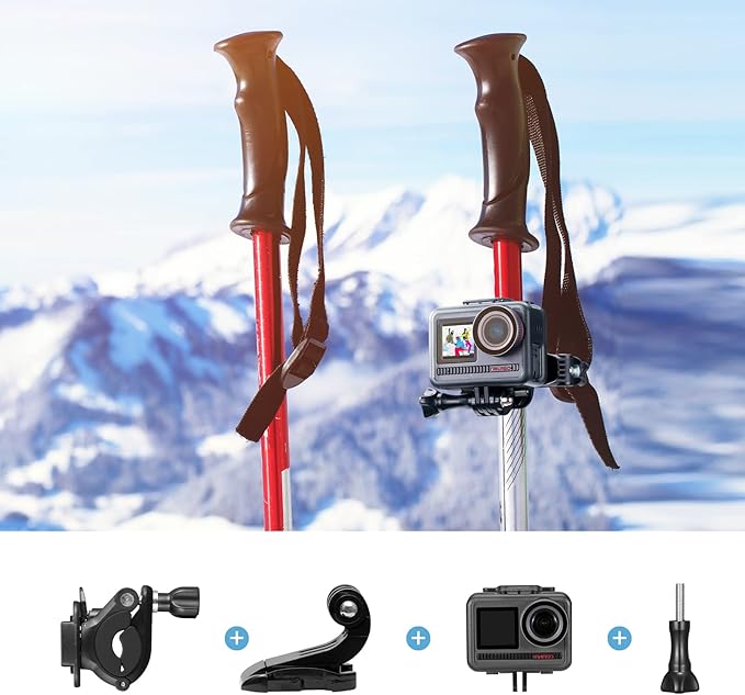 AKASO Action Camera Ski Kit Bundle for EK7000/EK7000 Pro/Brave 4/Brave 4 Pro/Brave 7 LE/Brave 7/Brave 8/V50X/V50 Pro/V50 Elite/GoPro Hero 13 12 11 10 9/DJI/Apexcam Action Camera