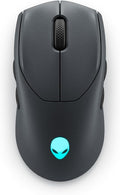 Alienware AW720M Tri-Mode Wireless Gaming Mouse - 2.4GHz Wireless, Bluetooth 5.1, 26,000 DPI, 8-Fully Programmable Buttons, Magnetic Snap Charging Adapter USB-A to USB-C Cable - Dark Side of The Moon
