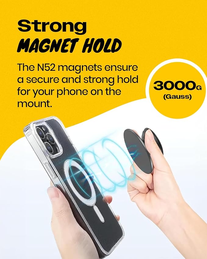 On The Grip Magnetic Phone Grip for MagSafe, Genuine Natural Crystal & Seashell Stone, Swappable Top, Strong Magnet Holder & Kickstand for iPhone 15 14 13 12 Pro Max Plus & MagSafe Cases (Crème)