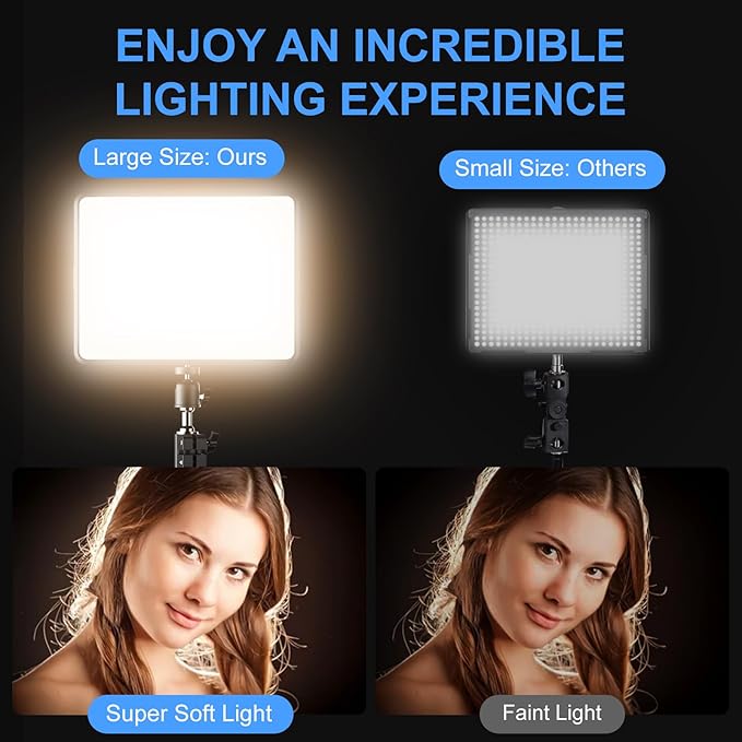 ALTSON 2 Packs Video Light Kit, LED Studio Light, 2700-6500K Dimmable Photography Lighting Kit with Tripod Stand&Phone Holder, 12" Rotating Streaming Light for Video Recording, Game Streaming, YouTube