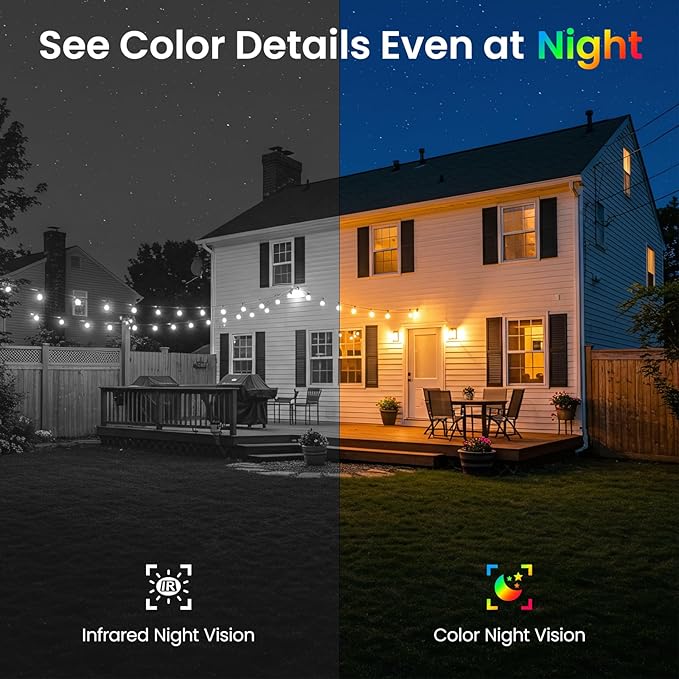 INFIYA Security Cameras Wireless Outdoor-Solar&Battery Powered 2K 2.4G Cameras for Home Security, Instant Alert, AI Human Detection, Color Night Vision, 2-Way Talk, SD Storage, Work with Alexa, Z1 4P