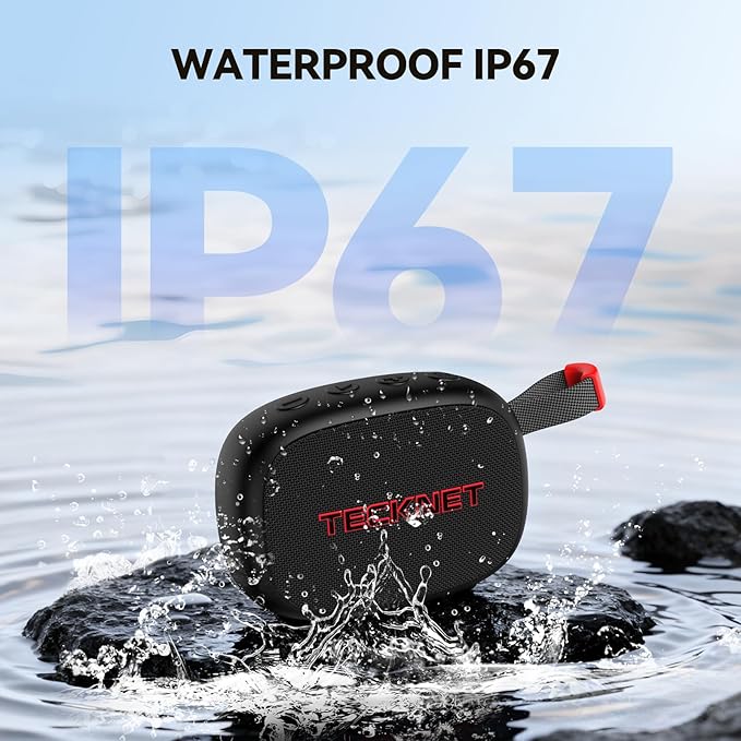 TECKNET Portable Bluetooth Speaker, IP67 Waterproof Speaker with Stereo Sound, Up to 30H Playtime, Magnetic Design, BT 5.4, TWS Pairing Small Bluetooth Speaker for Home/Party/Outdoor/Travel