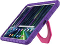 for iPad Pro 12.9 Case 3rd 4th 5th 6th Generation with Pencil Holder & 360° Rotating Handle Stand, New Cute Rugged Cover for iPad Pro 12.9 inch 2022/2021/2020/2018 - Purple