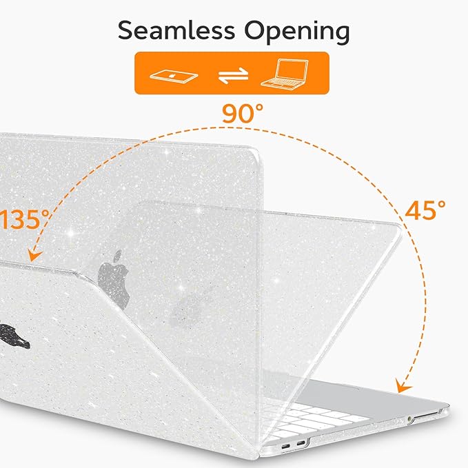 B BELK for MacBook Neo 13 inch Case 2026 (A18 Pro, Model A3404), Clear Glitter Hard Shell Case with Keyboard Cover & Screen Protector, Slim Protective Sparkly Case for MacBook Neo 13", Starry Clear