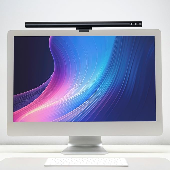 Quantum LED Computer Monitor Lamp Screen Light Bar in Black with 6ft USB-A Plug-in Cord, Dimmable and 5-CCT Selectable Touch Controls