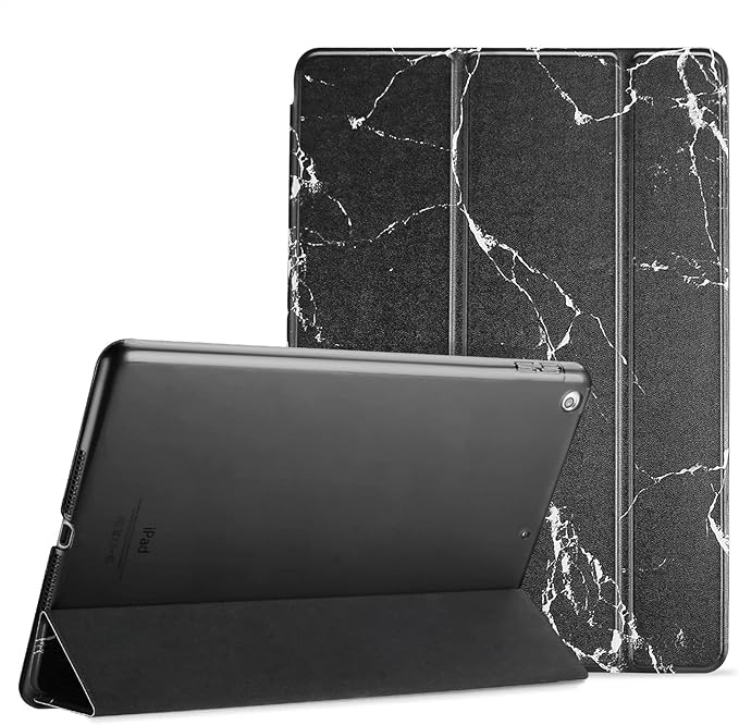ProCase Smart Case for iPad 9.7 Inch iPad 6th/5th Generation 2018 2017(Model: A1893 A1954 A1822 A1823), Ultra Slim Lightweight Stand Cover with Translucent Frosted Back -Blackmarble