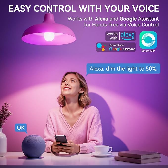 Auxmir Smart Light Bulbs with Remote, RGB+CCT Color LED Light Bulbs Work with Alexa & Google Home, Multiple Scene and Music Sync Light Bulb, A19 9W 800LM, WiFi Bluetooth 2.4GHz No Hub Required, 2-Pack