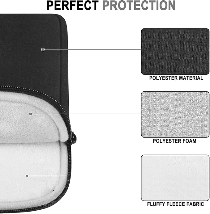 Laptop Case 13.3 Inch, Shockproof Protective Traveling Carrying Computer Sleeve Compatible with MacBook Air 13.3 inch/MacBook pro 14 inch, Compatible for HP, Dell, Laptop Bag with Pocket, Black
