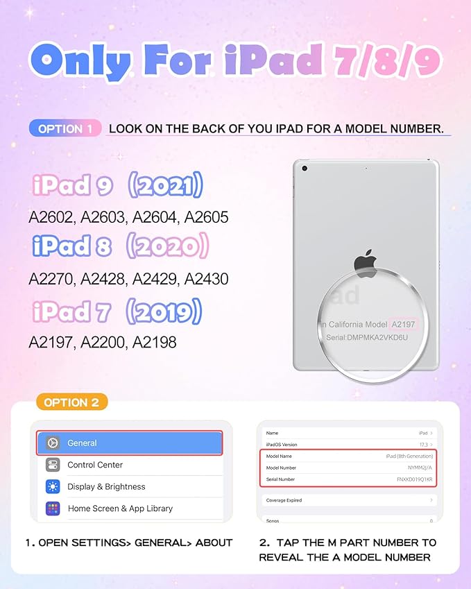 Uppuppy for iPad 9th/8th/7th Generation Case 10.2 Inch - Cute Girls Kawaii Cover Girly 3D Cartoon Teen with Rotating Stand & Strap Purple Soft Silicone Cases for iPad 7/8/9 Gen 2021 2020 2019
