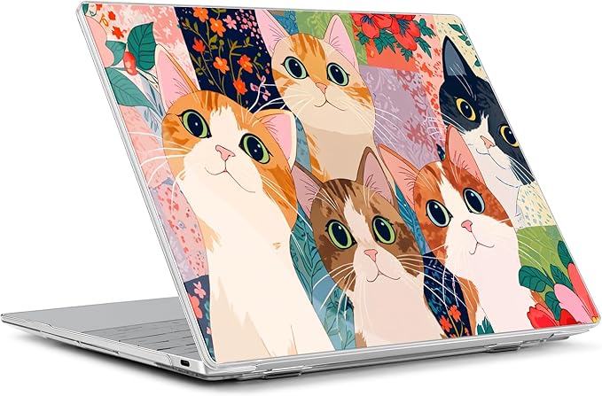Batianda Case for Dell XPS 13 Laptop Copilot+ PC 13.4" Display 2025 2024 Model Number 9345/9350, Ultra-Slim Lightweight Scratch-Resistant Hard Shell with Professional Protection, Cats